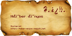 Héber Ányos névjegykártya
